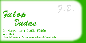 fulop dudas business card